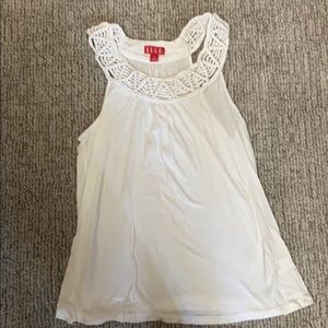 Tank top with knit neck